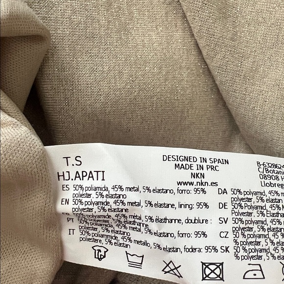 NKN Nekane Lurex Tie Dye Midi Dress Gray Taupe Long Sleeve Keyhole Small NWT - Picture 10 of 11